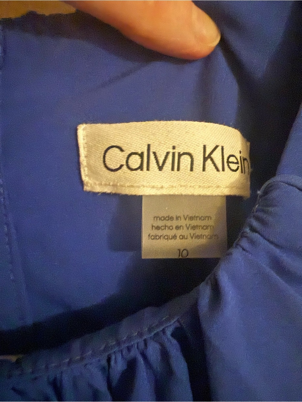 Calvin Klein Blue Sleeveless Dress with Tie Waist - Picture 5 of 5